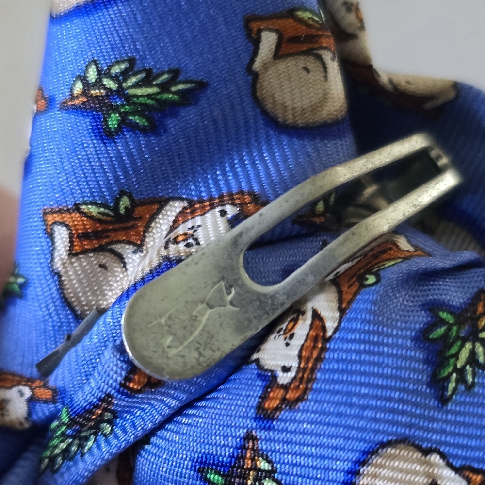 Rooster Brand VINTAGE 100% Silk Clip On Tie Novelty Koala Print Men's Necktie - Picture 10 of 10